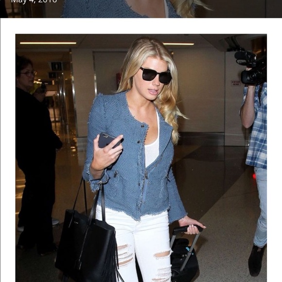 FRAME LE HIGH SKINNY IN BLANC RIP SIZE 28 NWOT - Picture 3 of 9